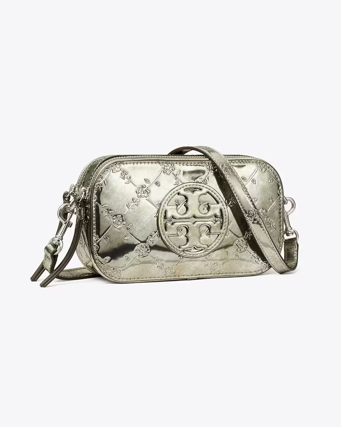 TORY BURCH Mini Miller Metallic Floral-Embossed Crossbody Bag