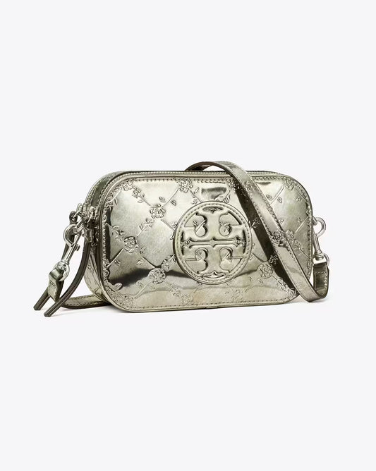 TORY BURCH Mini Miller Metallic Floral-Embossed Crossbody Bag