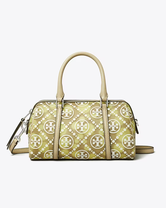 TORY BURCH T Monogram Mesh-Dot PetiteMedium Barrel Bag