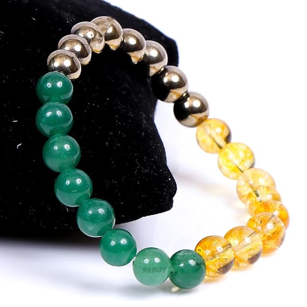 Citrine & Pyrite Natural Crystal Wealth Bracelet For Adult