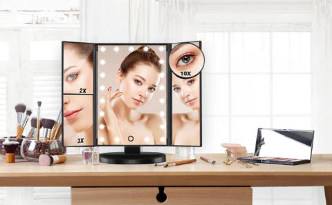 Cueen Foldable Makeup Touch Screen Mirror