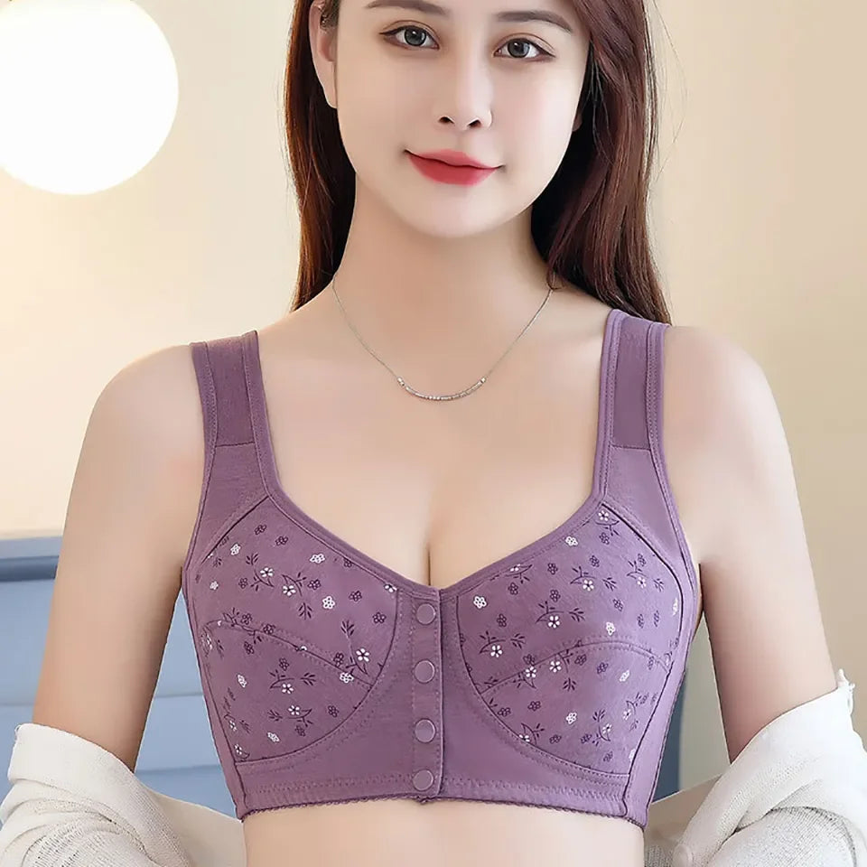 ๐ฅ NEW Maternity Nursing Bra Button Non-Wired Vest Style Large Size Bra ๐ธ