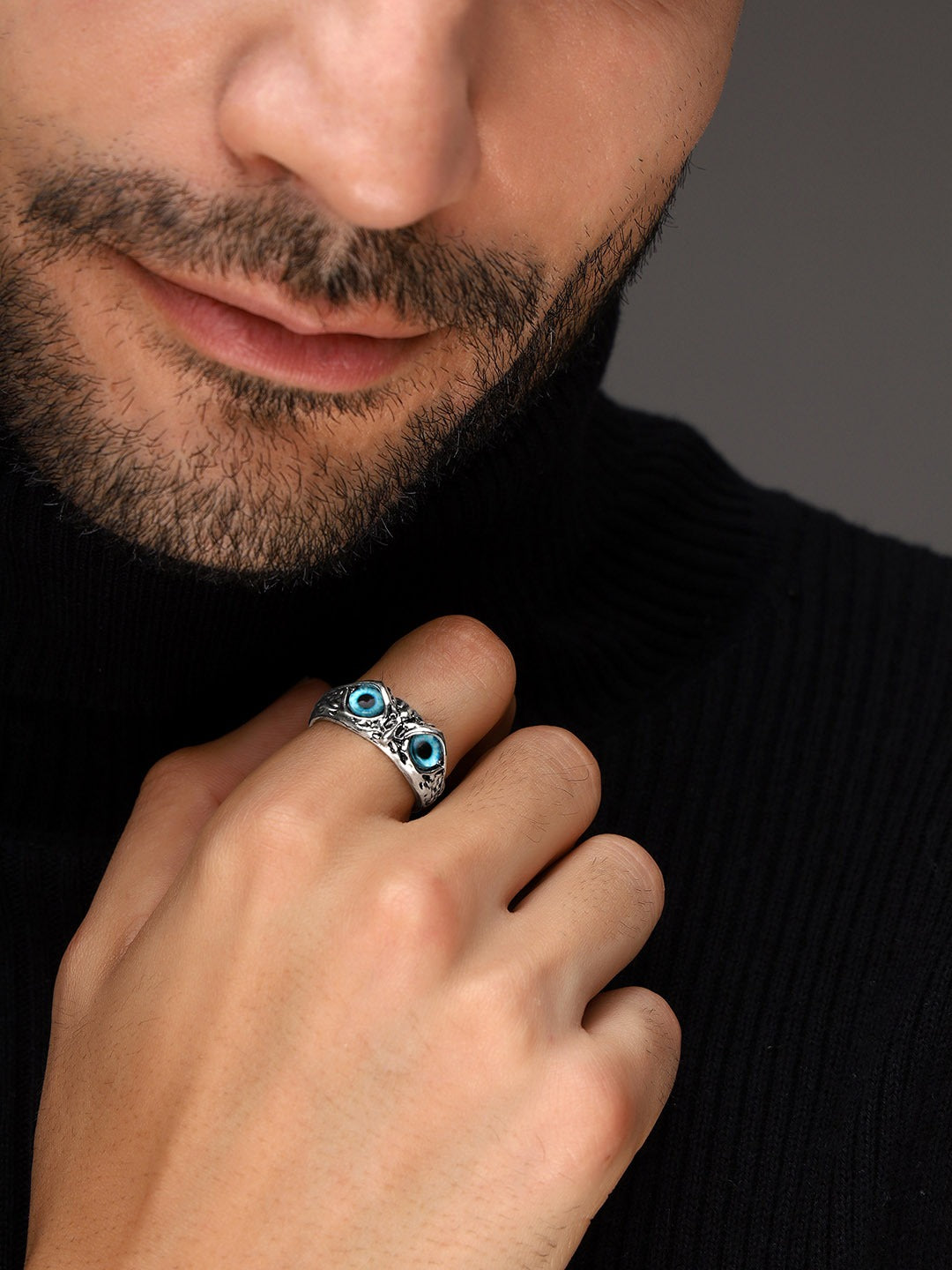 Cueen™ Silver-Plated Lucky 3D Owl Ring (Adjustable Size)