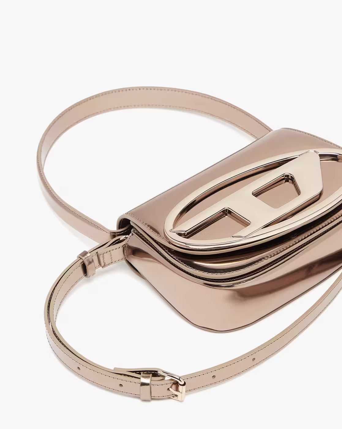 DIESEL 1DR Mirrored Leather Medium Shoulder Bag