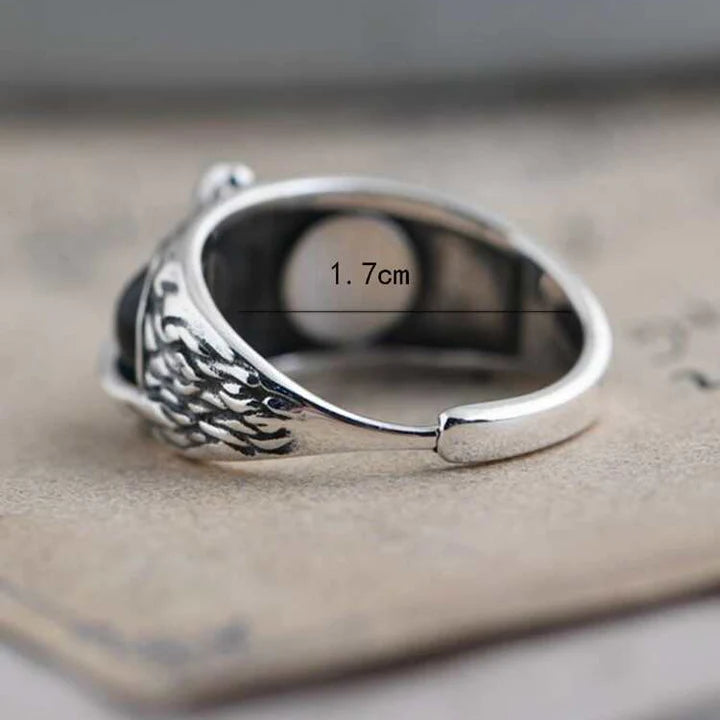 Cueen™ Silver-Plated Lucky 3D Owl Ring (Adjustable Size)
