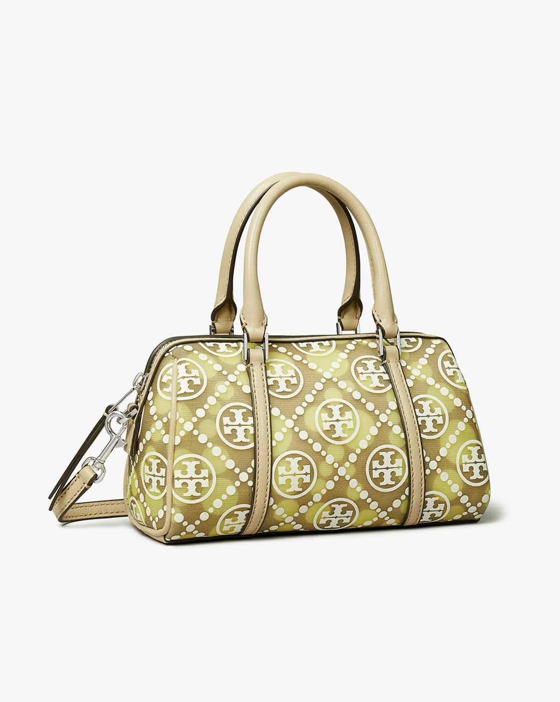 TORY BURCH T Monogram Mesh-Dot PetiteMedium Barrel Bag