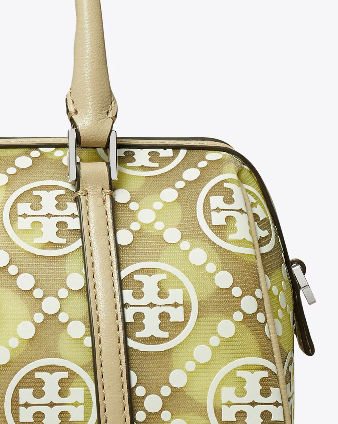 TORY BURCH T Monogram Mesh-Dot PetiteMedium Barrel Bag