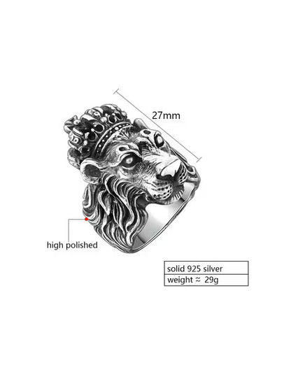 Carved Lion Ring (Adjustable)