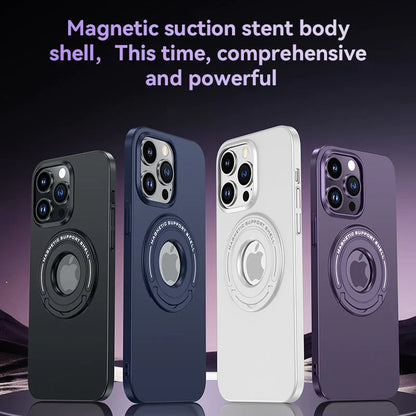 Metal Stand, Ring Holder Shell, Compatible Mag-Safe Magnetic Wireless Charging Shockproof Case Cover For I-Phone