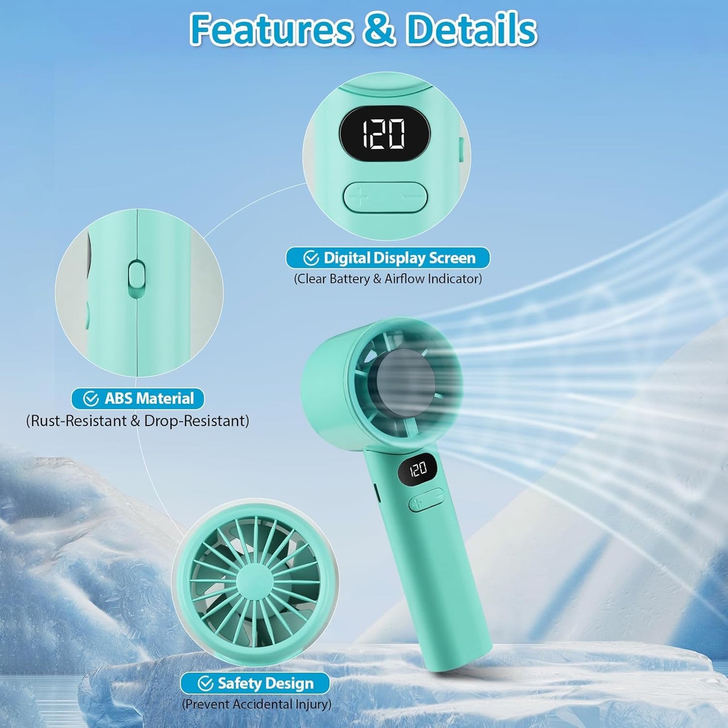 Portable Turbo Cooling Hand Fan