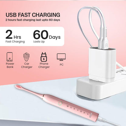 Cueen™ Sonic Electric Toothbrush 4 Brush Set