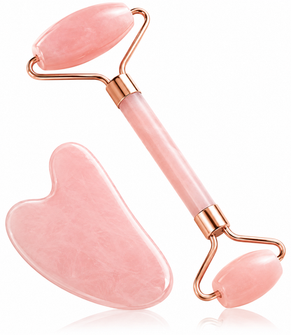 Cueen Natural Stone Jade Face Roller & Gua Sha (Set)