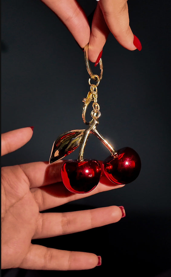 Golden Cherry Bag Charm
