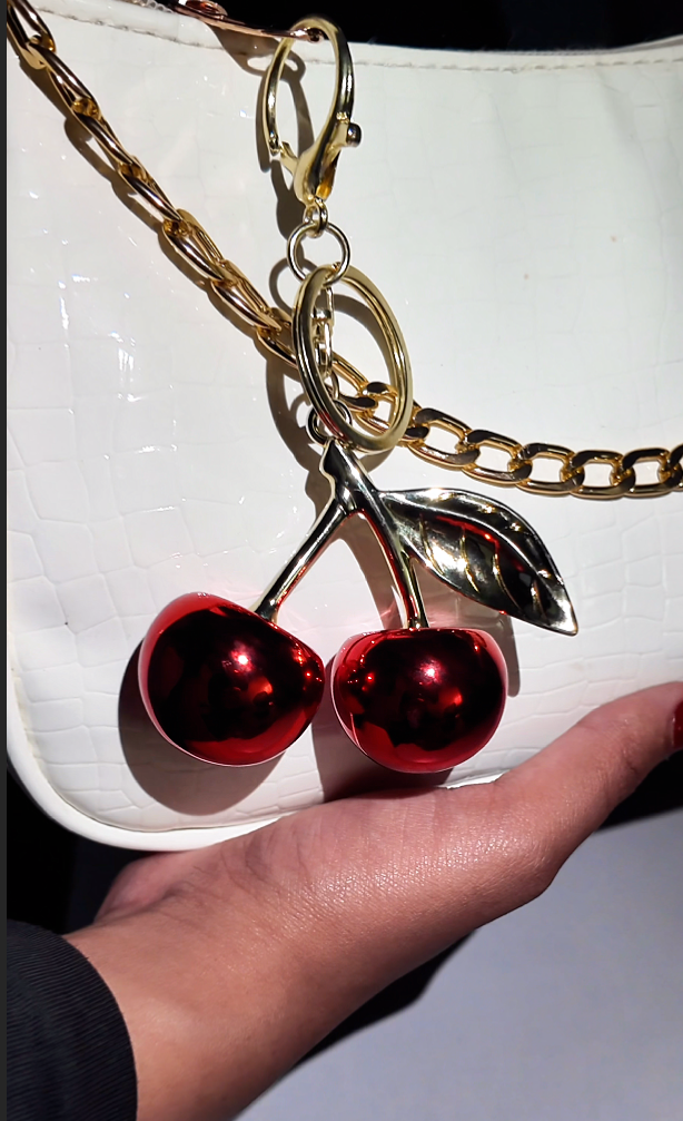 Golden Cherry Bag Charm