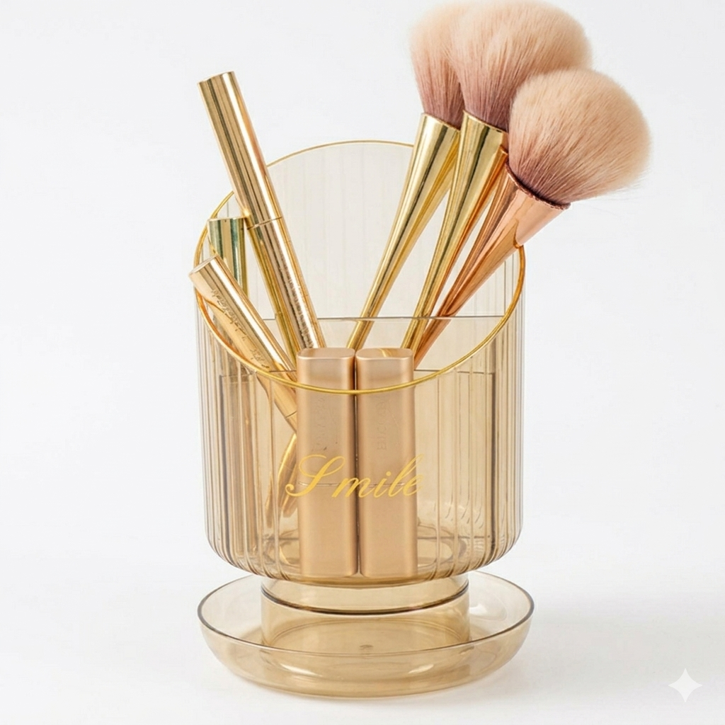 Cueen™ Makeup Brush Gold Holder