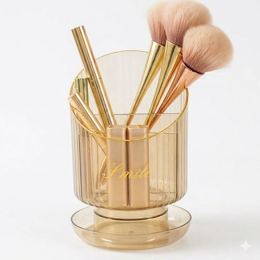 Cueen™ Makeup Brush Gold Holder