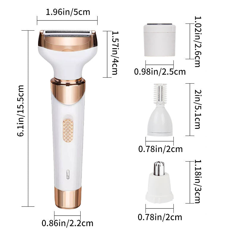 4-in-1 Cordless Electric Hair Remover For Women