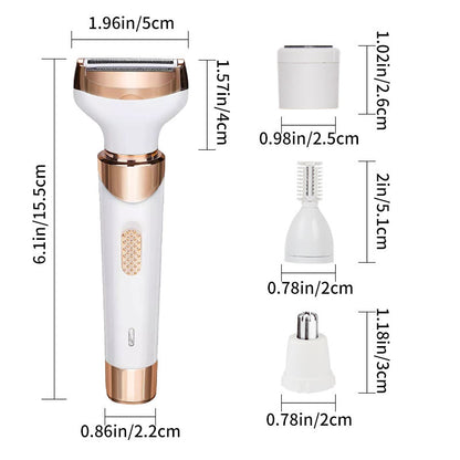 4-in-1 Cordless Electric Hair Remover For Women