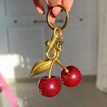 Golden Cherry Bag Charm