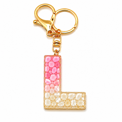 Custom Alphabet Pink Bag Charm