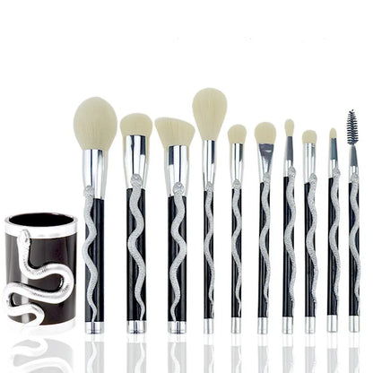 Cueen Luxe Makeup Brushes Set with Barrel Holder
