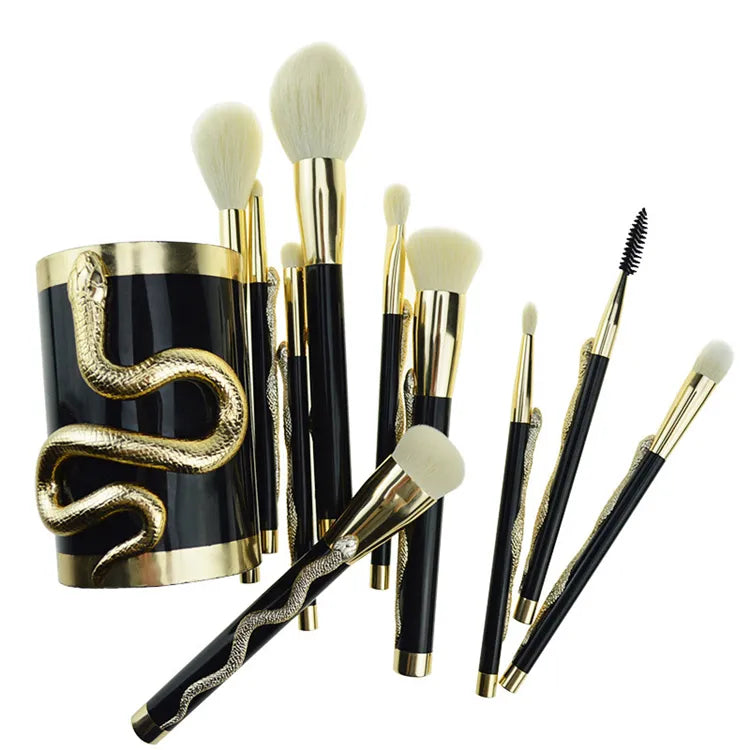 Cueen Luxe Makeup Brushes Set with Barrel Holder