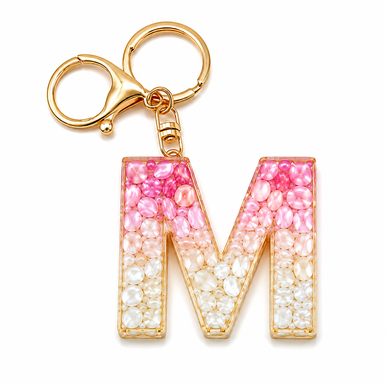 Custom Alphabet Pink Bag Charm