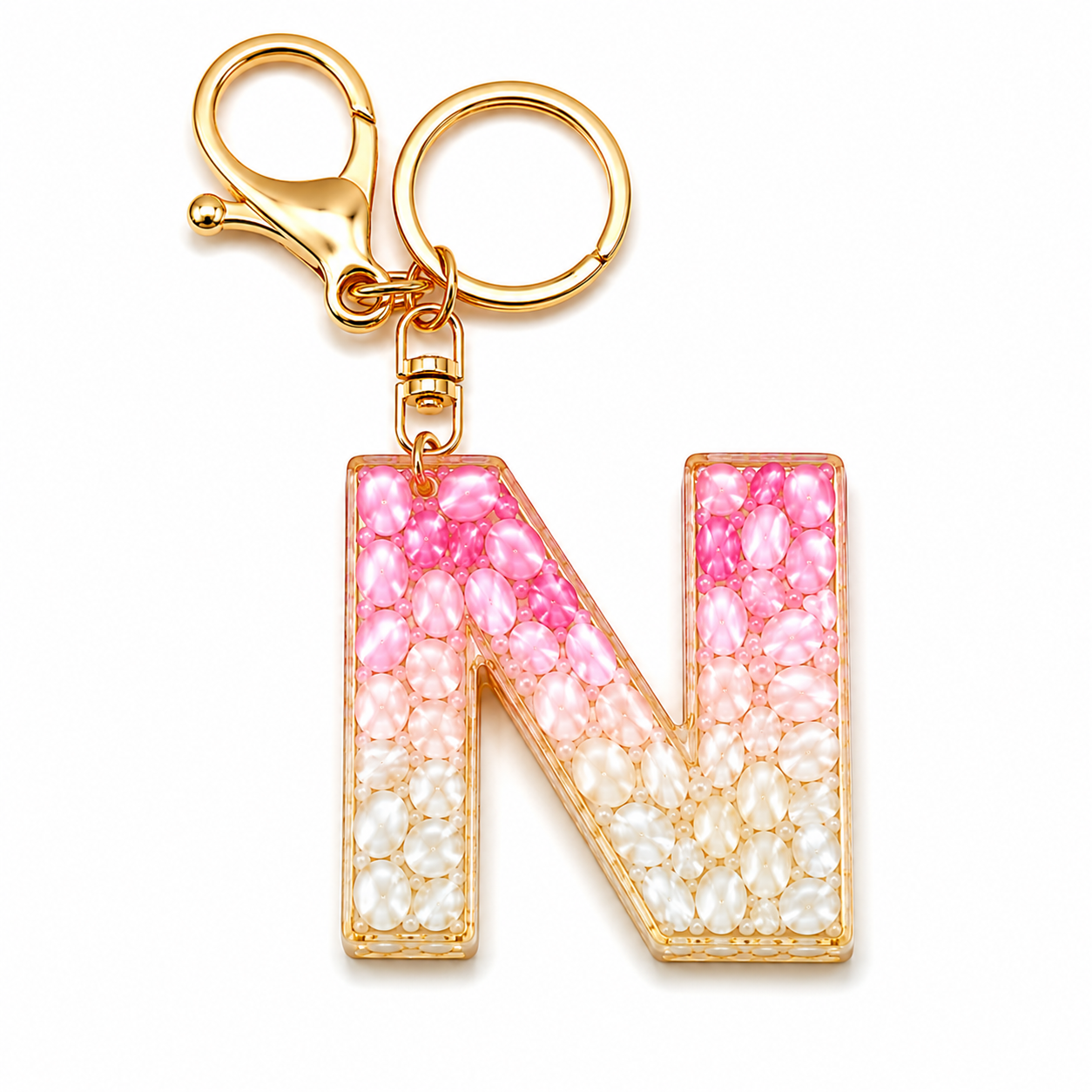 Custom Alphabet Pink Bag Charm