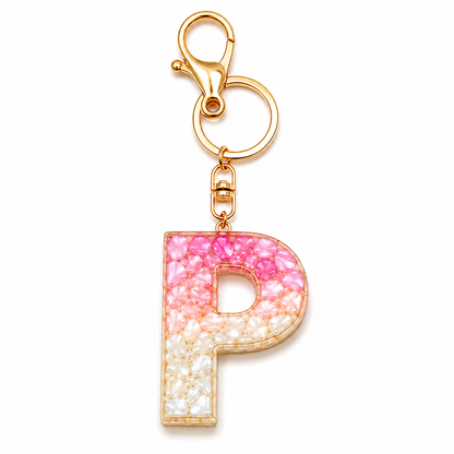 Custom Alphabet Pink Bag Charm