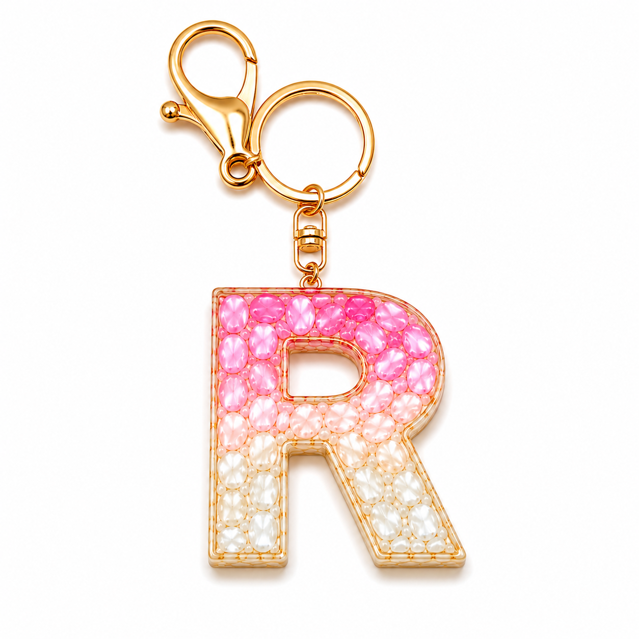 Custom Alphabet Pink Bag Charm