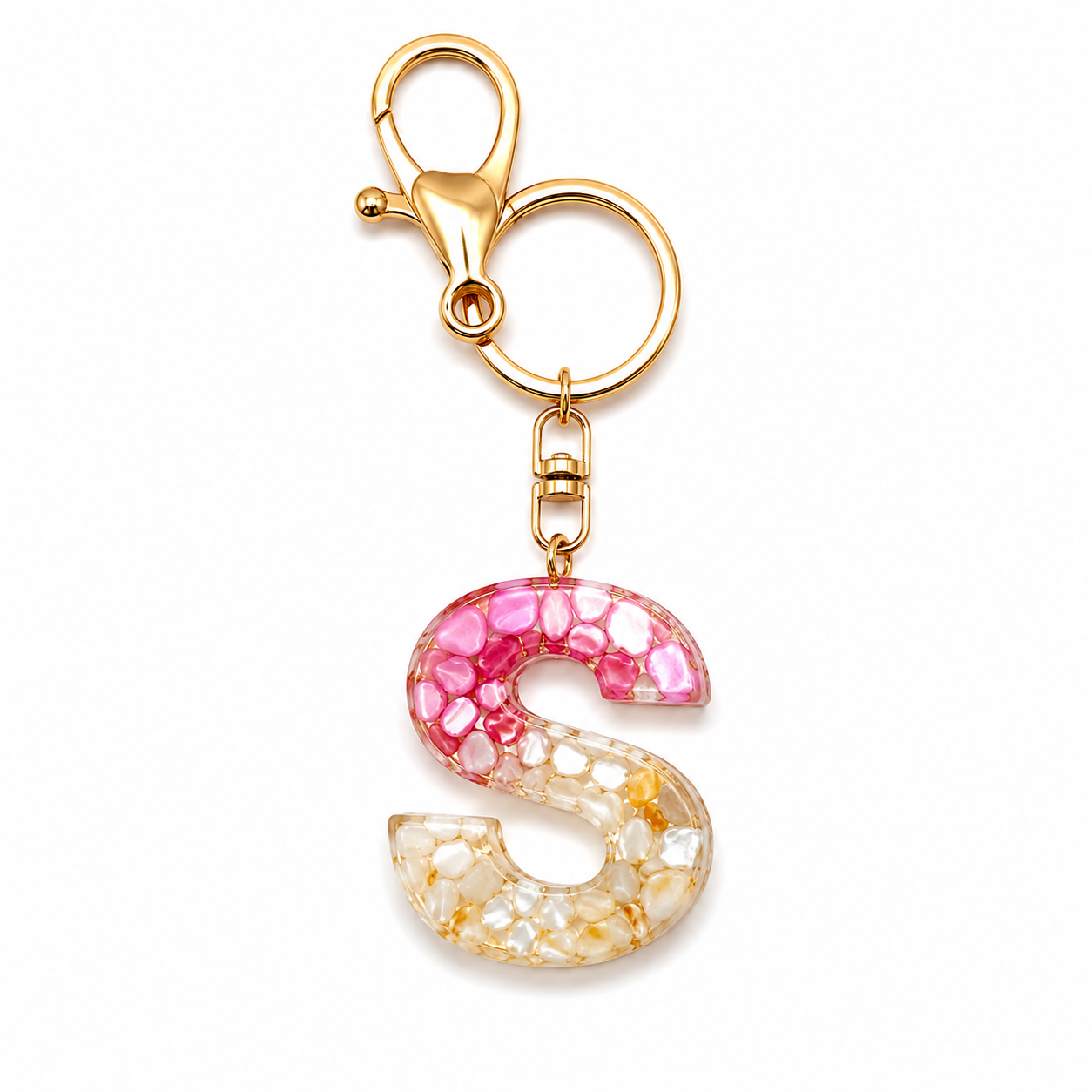Custom Alphabet Pink Bag Charm