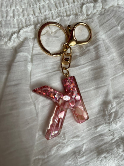 Custom Alphabet Pink Bag Charm