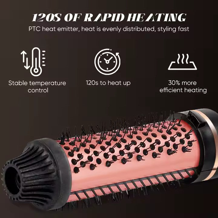 Cueen Hot Curling Comb Volumizing Round Brush