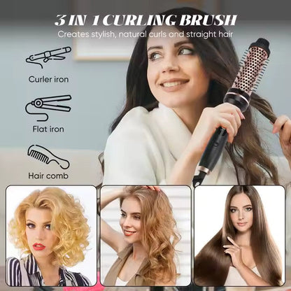 Cueen Hot Curling Comb Volumizing Round Brush