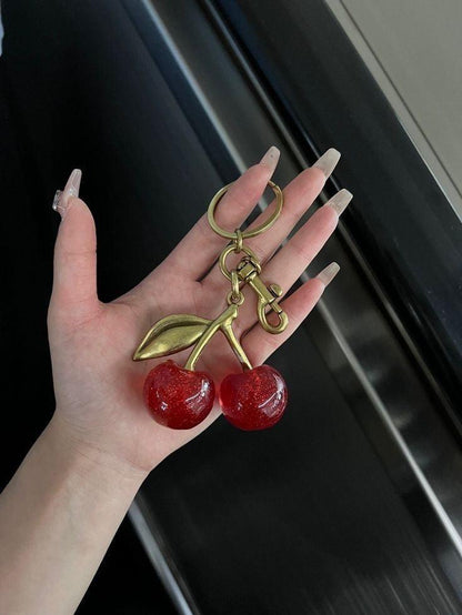 Golden Cherry Bag Charm