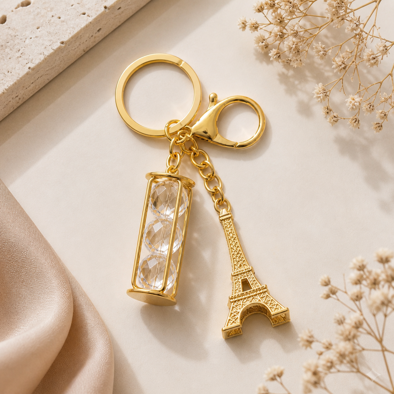 Paris Eiffel Tower Gold Bag Charm
