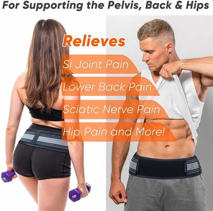 Sacroiliac SI Joint Hip Belt for Lower Back, Pelvic & Hip Pain Relief Back