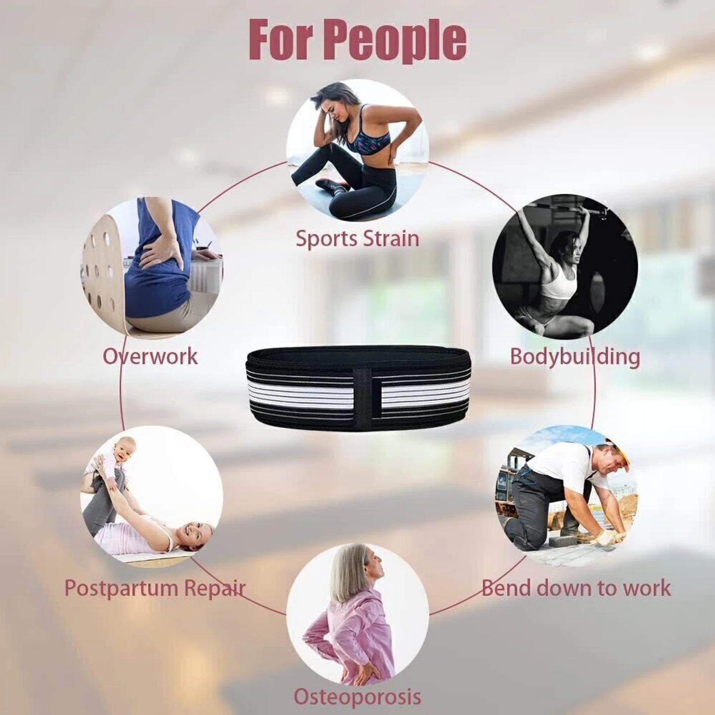 Sacroiliac SI Joint Hip Belt for Lower Back, Pelvic & Hip Pain Relief Back