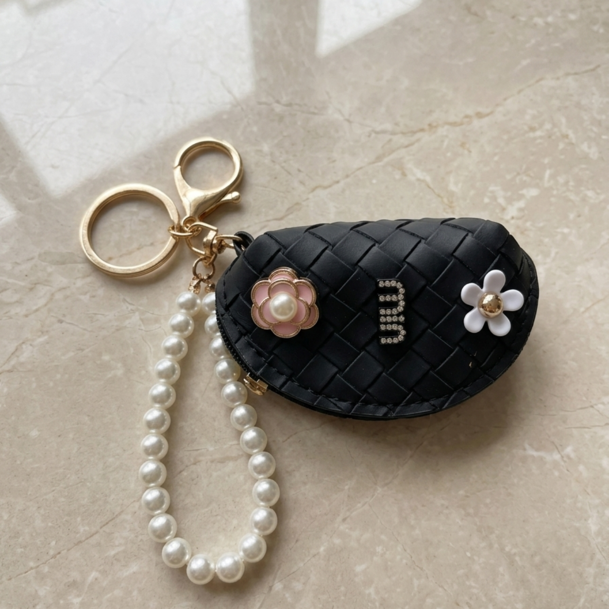 Pearl Wristlet Coin Pouch Bag Charm