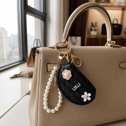 Pearl Wristlet Coin Pouch Bag Charm